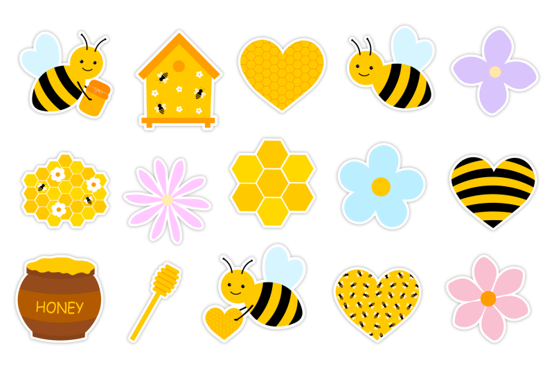 bees-stickers-png-bees-stickers-printable-bees-bundle