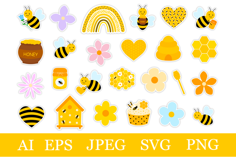 bees-stickers-png-bees-stickers-printable-bees-bundle