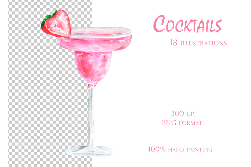 cocktails-watercolor-clipart-alcoholic-cocktails-milkshakes-fruit