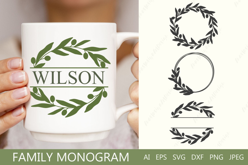 olive-branch-wreath-svg-family-split-monogram-frame-dxf