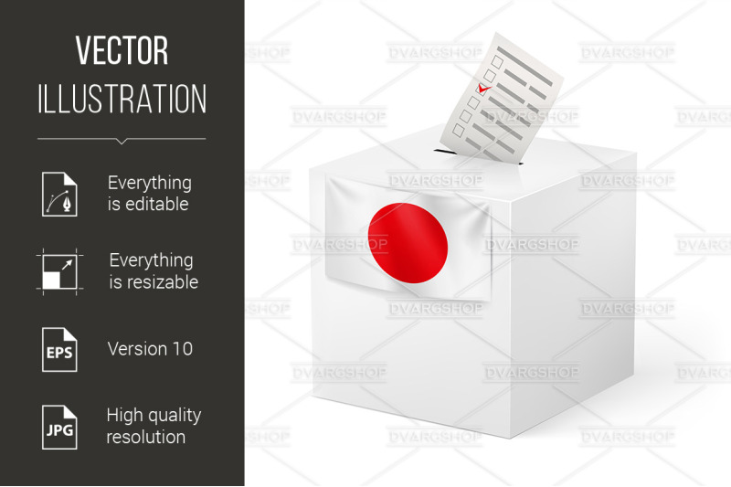 ballot-box-with-voicing-paper-japan