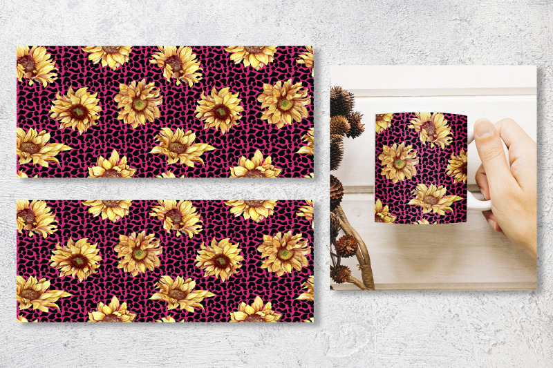sunflower-mug-wrap-pink-leopard-print-mug-sublimation-design