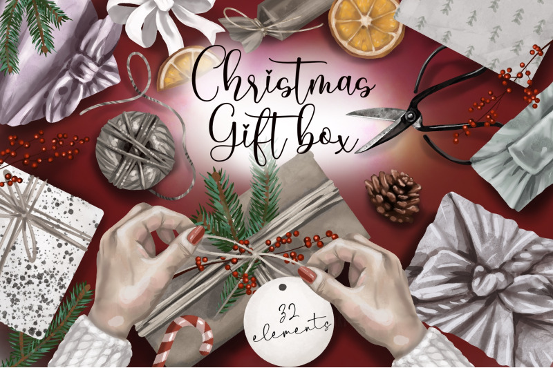 gift-box-watercolor-clipart-diy-christmas-png