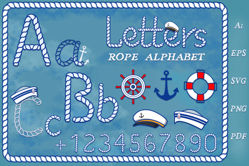 rope-alphabet-and-cliparts-marine-theme