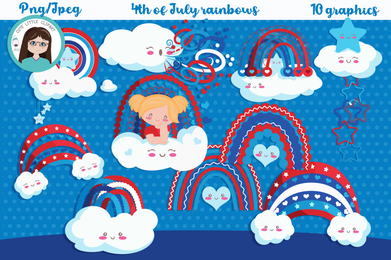 fourth-of-july-rainbows-blonde-girl-cliparts