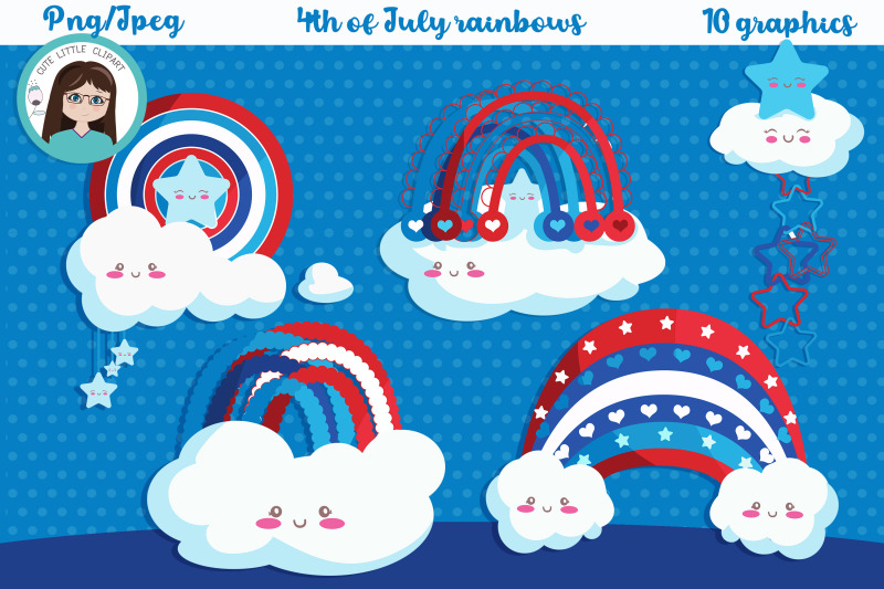 fourth-of-july-rainbows-blonde-girl-cliparts