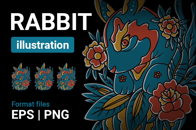 rabbit-traditional-illustration-for-screen-printing