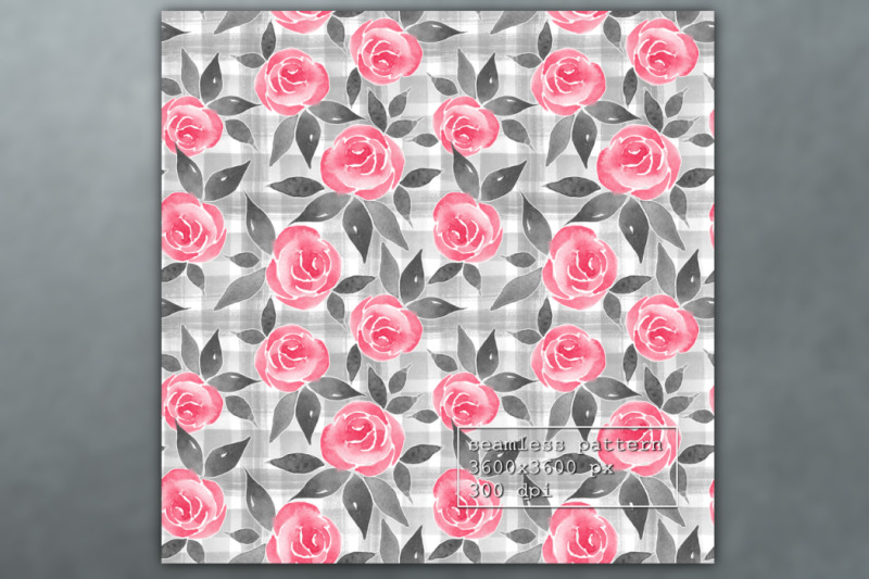 roses-on-gray-watercolor-seamless-pattern
