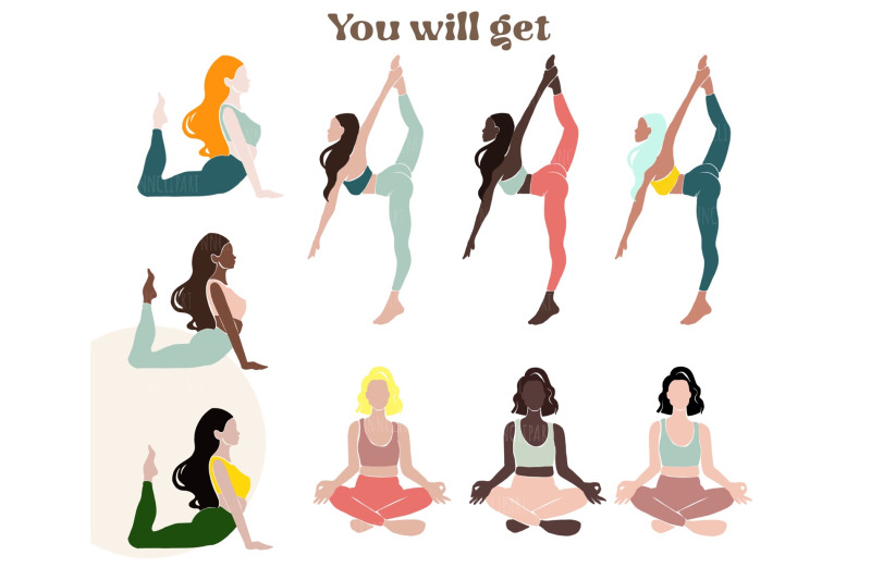 fitness-clipart-yoga-clipart-african-american-clipart-planner