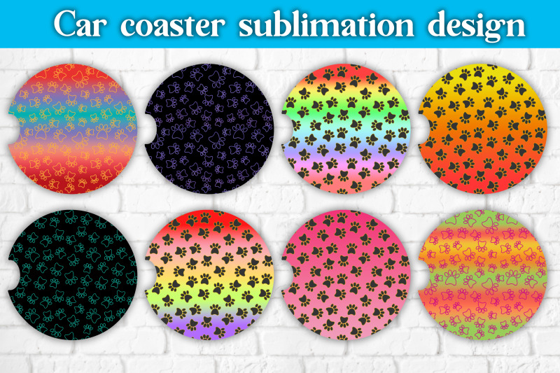 car-coaster-sublimation-bundle-pet-paws-print