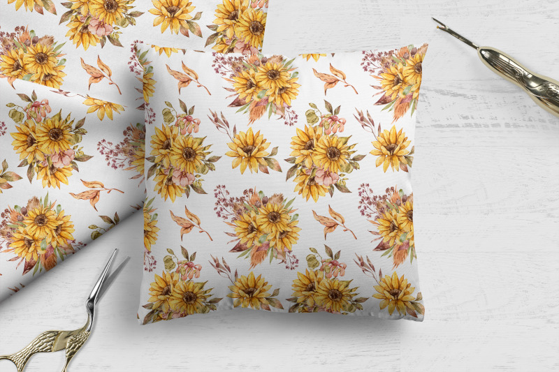 sunflower-seamless-patterns-digital-paper-3-jpeg-files