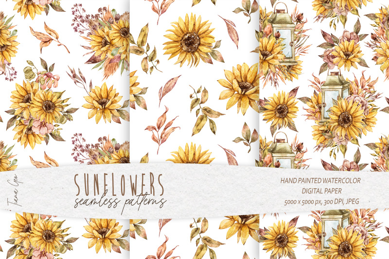 sunflower-seamless-patterns-digital-paper-3-jpeg-files