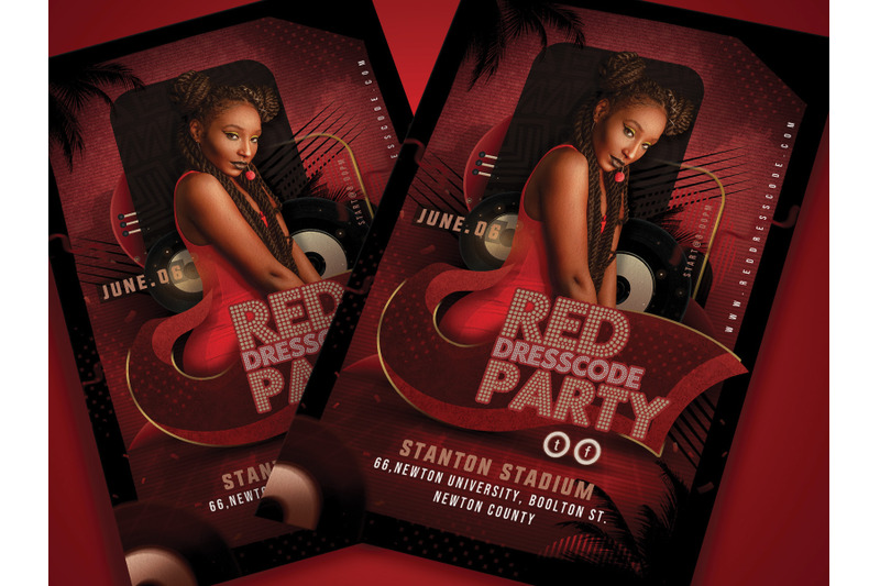 red-dresscode-party-flyer