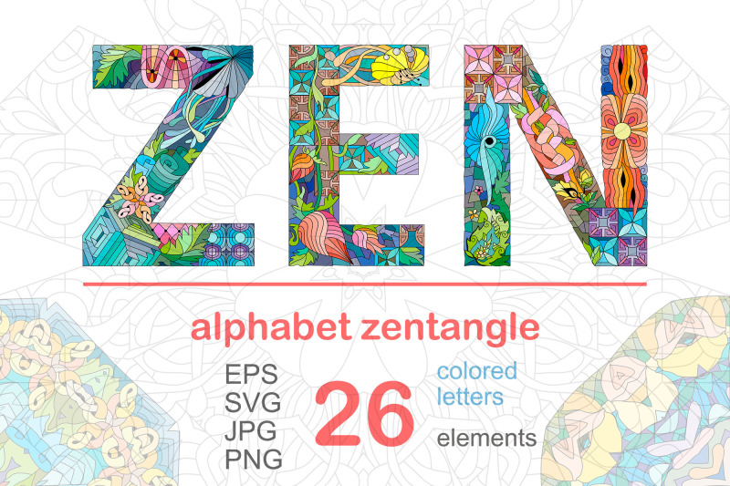 zentangle-bright-alphabet