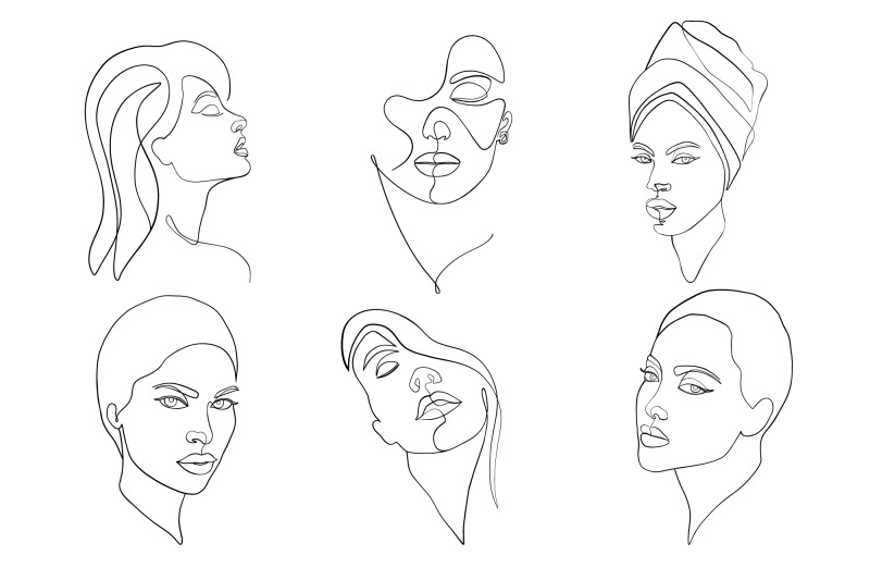 women-faces-line-art