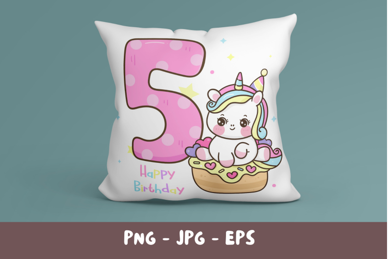 birthday-number-fifth-birthday-party-angel-kawaii-clipart