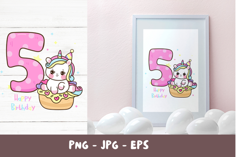 birthday-number-fifth-birthday-party-angel-kawaii-clipart