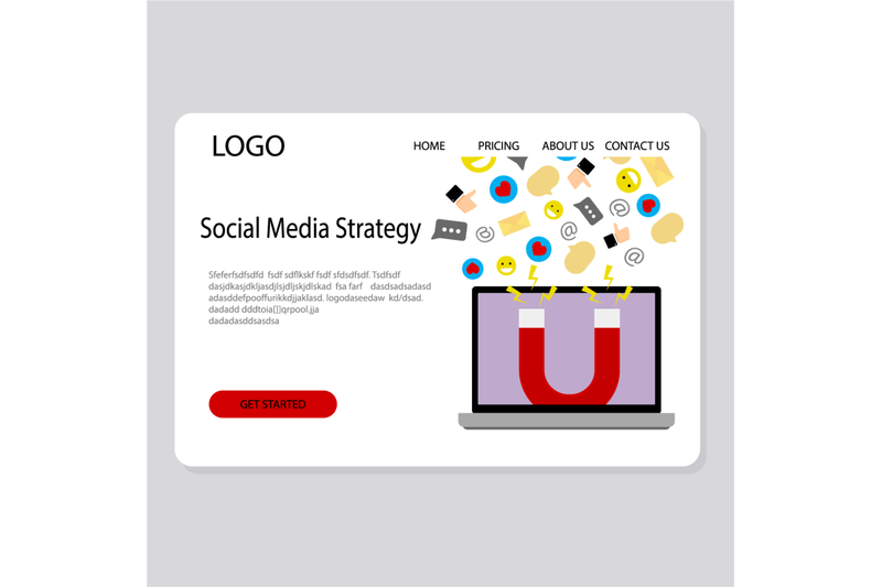 social-media-strategy-landing-page-modern-business-service-concept