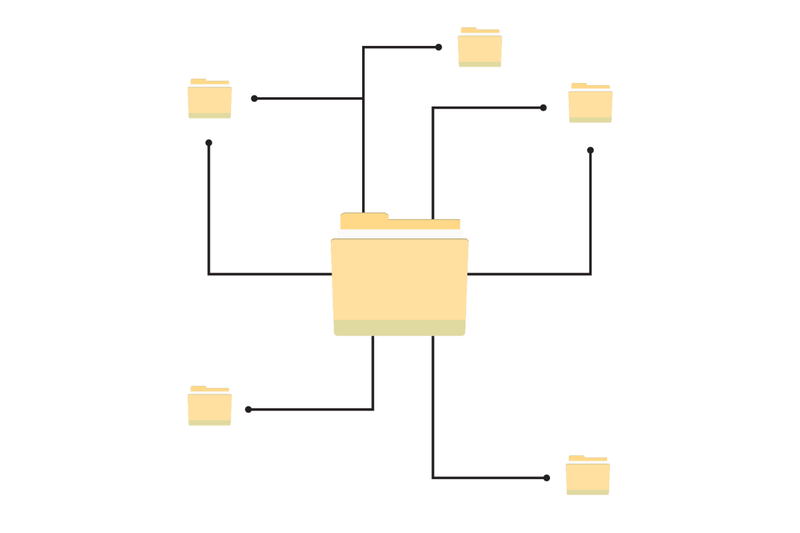 work-cloud-network-document-flow-and-synchronization-chart