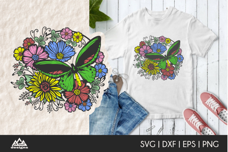 cute-butterfly-n-flowers-svg-design