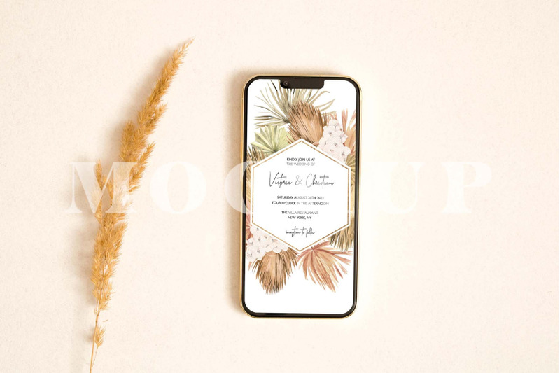 iphone-mockup-with-pampas-leaf