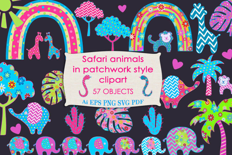 patchwork-safari-animals-clipart