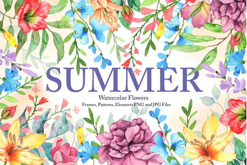 watercolor-summer-flowers-collection