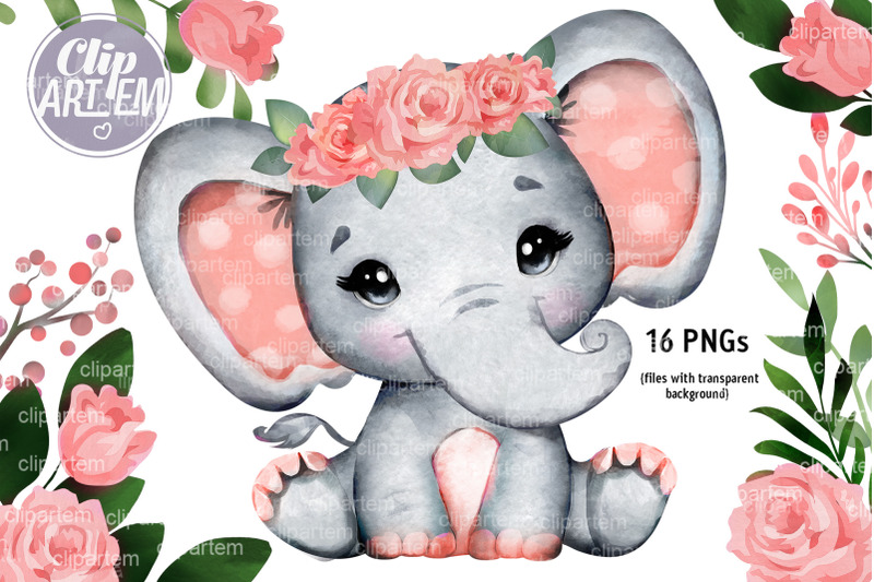 cute-peach-elephant-coral-bundle-baby-shower-or-birthday-16-png-set