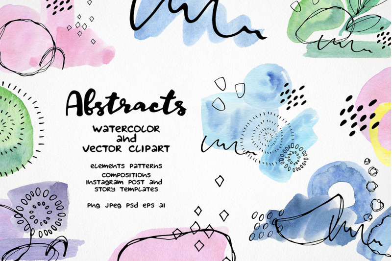 watercolor-abstract-clipart-colorful-shapes-brush-stroke