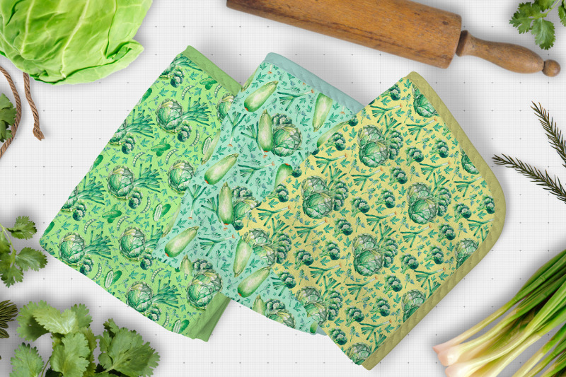 green-vegetables-watercolor-patterns-png-jpg