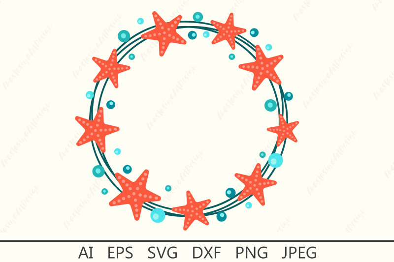 circle-summer-border-svg-seashell-monogram-frame-svg