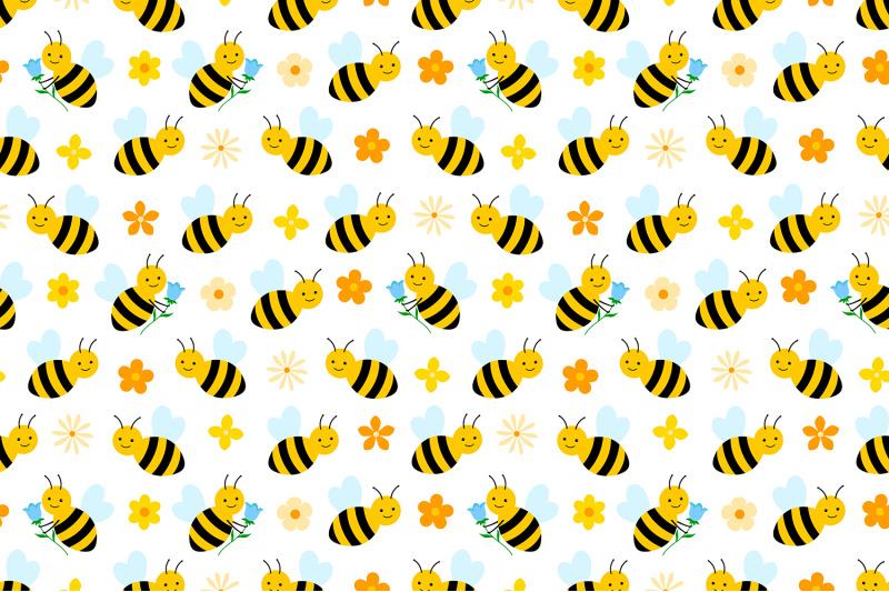 bees-pattern-honey-pattern-bees-background-bees-svg