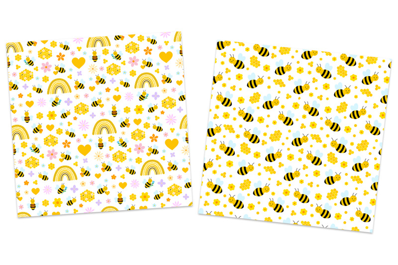 bees-pattern-honey-pattern-bees-background-bees-svg