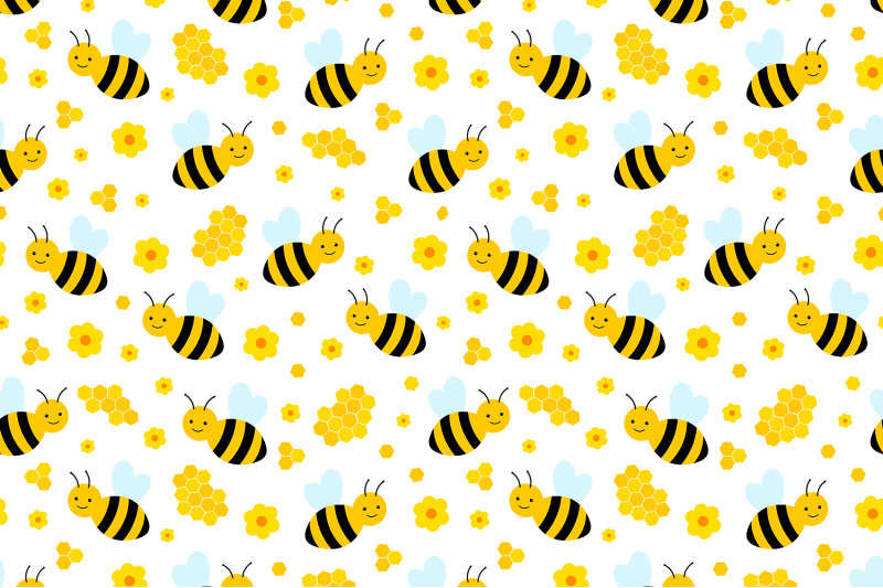 bees-pattern-honey-pattern-bees-background-bees-svg