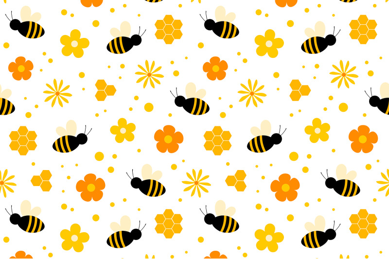 bees-pattern-honey-pattern-bees-background-bees-svg