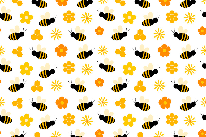 bees-pattern-honey-pattern-bees-background-bees-svg