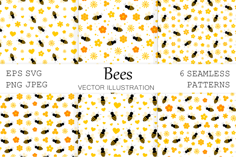 bees-pattern-honey-pattern-bees-background-bees-svg