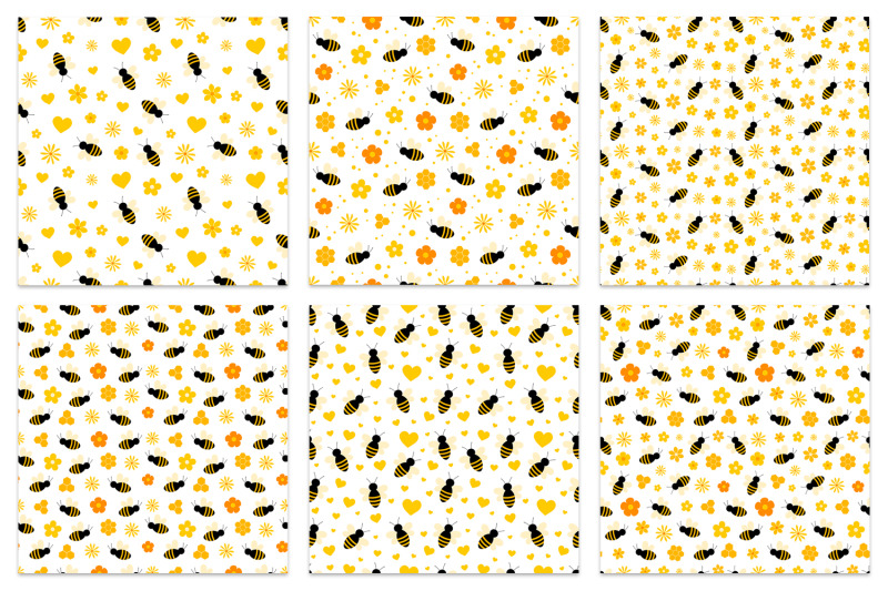 bees-pattern-honey-pattern-bees-background-bees-svg