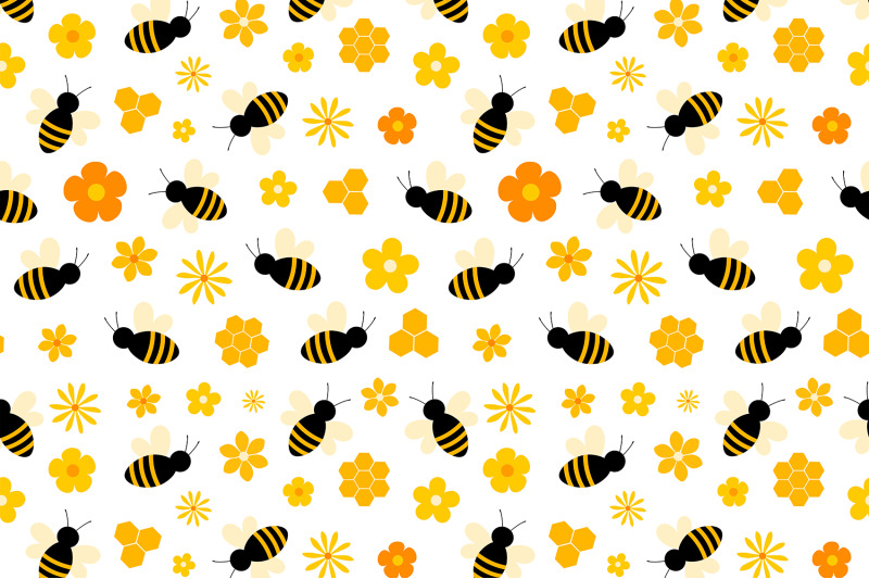 bees-pattern-honey-pattern-bees-background-bees-svg