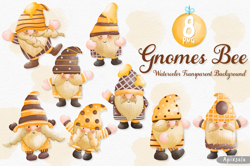 watercolor-bee-gnome-clipart-gnome-bee-clipart