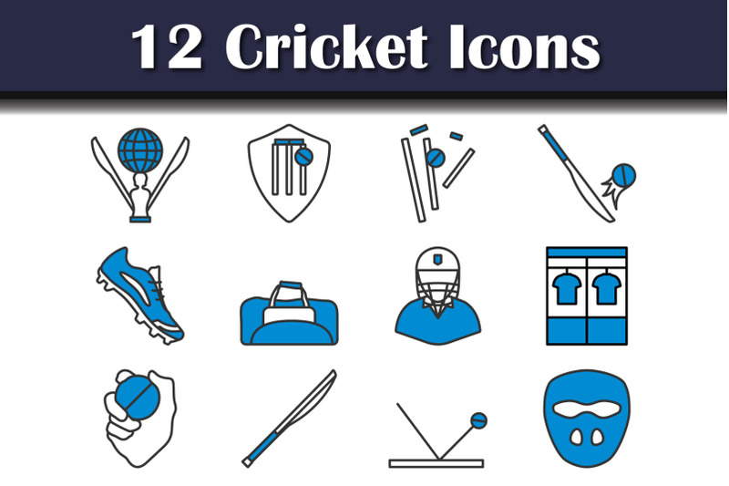 cricket-icon-set