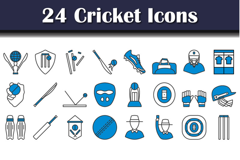 cricket-icon-set