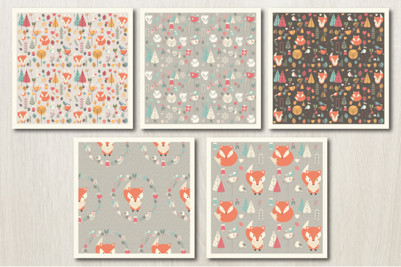 xmas-fox-pack-cards-patterns