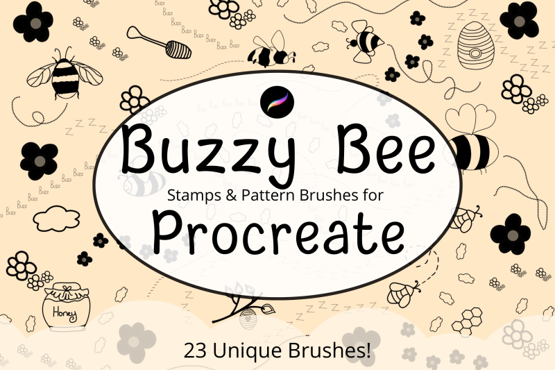 buzzy-bee-procreate-stamp-set-x-23-brushes