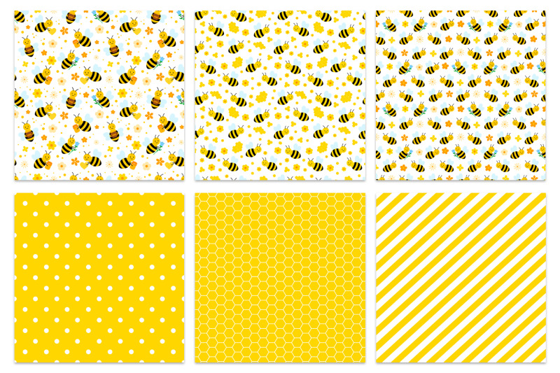 bees-digital-paper-abstract-digital-paper-bees-background