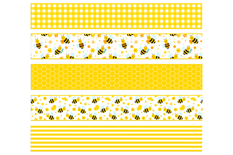 bees-seamless-ribbons-abstract-yellow-ribbons-template