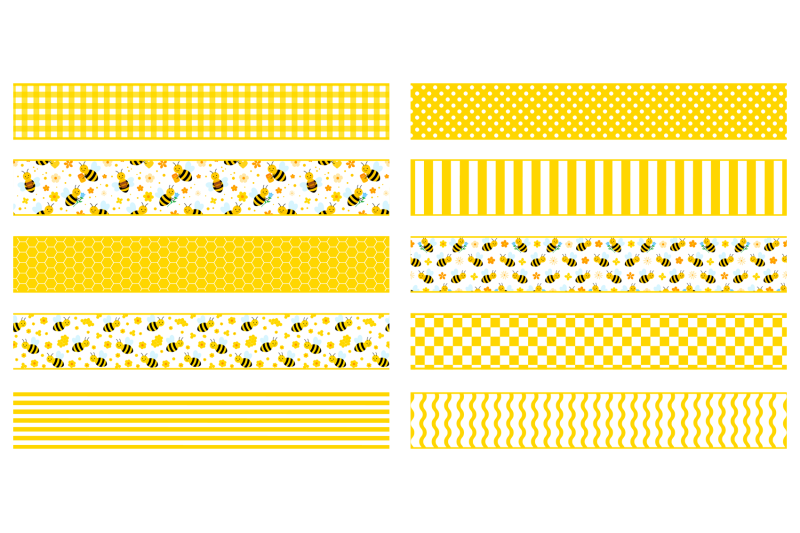 bees-seamless-ribbons-abstract-yellow-ribbons-template