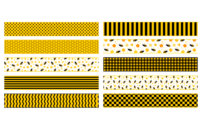 bees-seamless-ribbons-abstract-yellow-ribbons-template