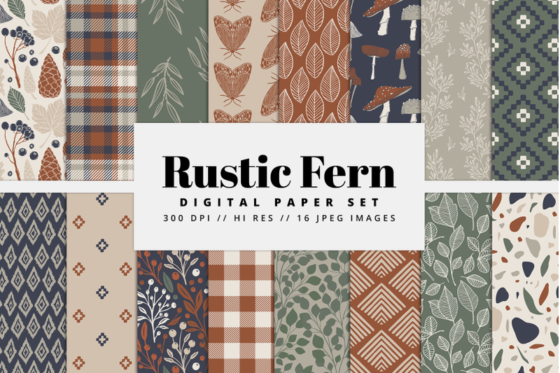 rustic-fern-digital-paper