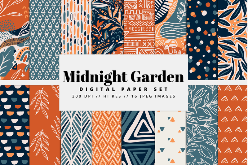 midnight-garden-digital-paper